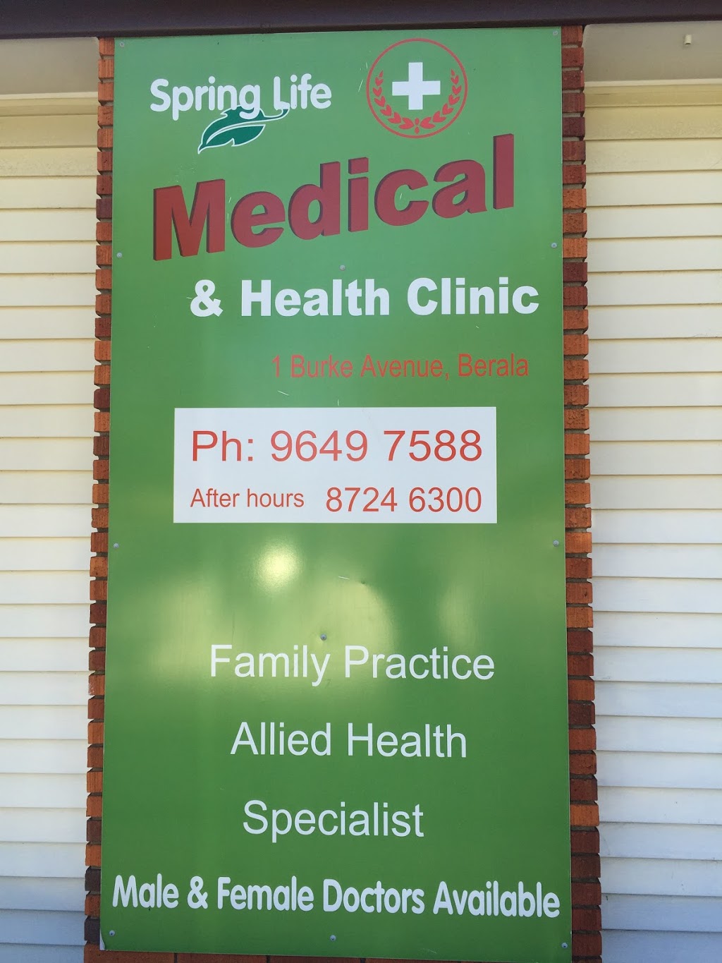 Springlife Medical & Health Clinic | health | 1 Burke Ave, Berala NSW 2141, Australia | 0296497588 OR +61 2 9649 7588