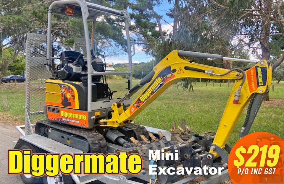 Diggermate Mini Excavator Hire Yass | 2 Ambleside Ave, Murrumbateman NSW 2582, Australia | Phone: 0458 900 394