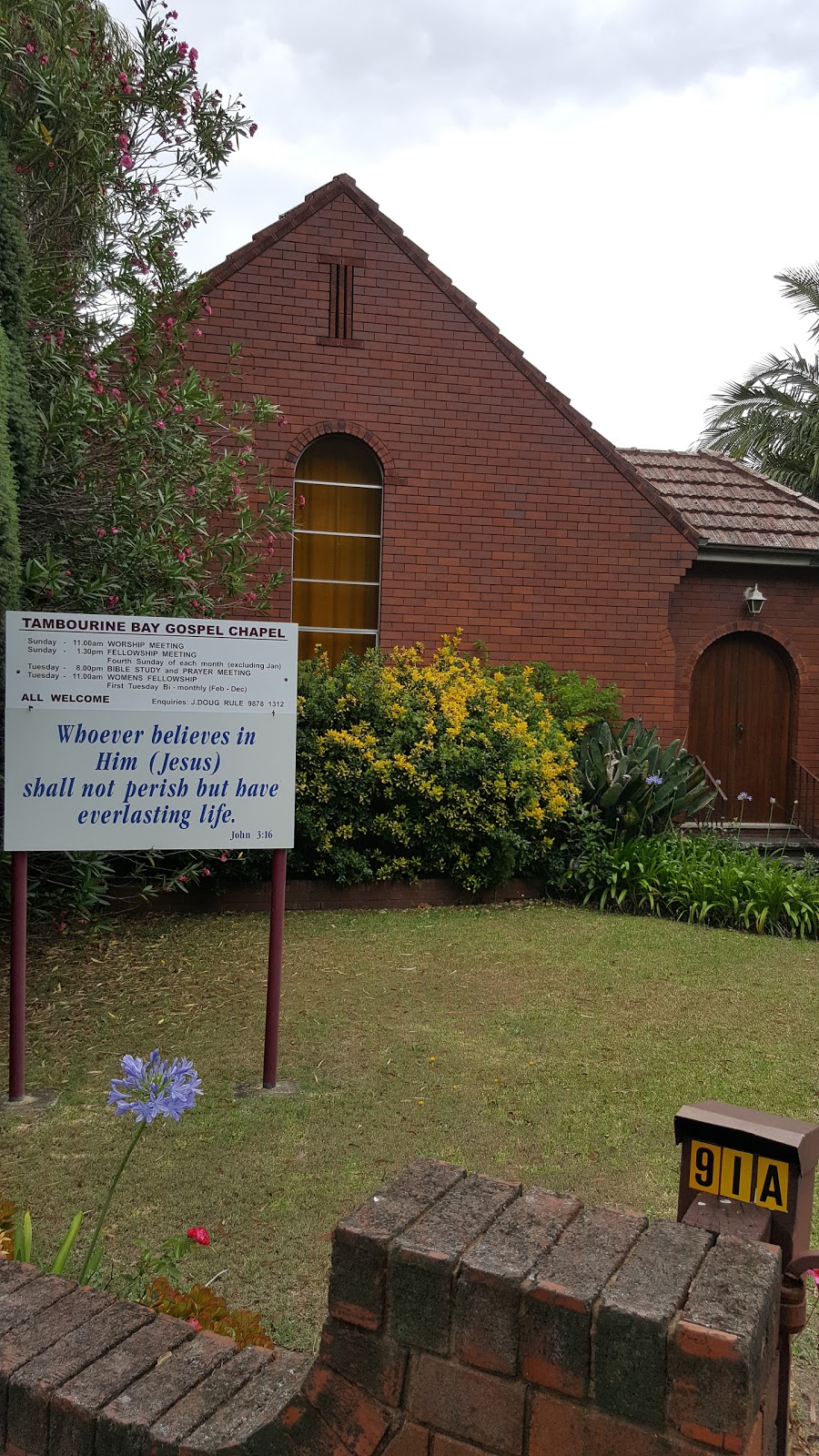 Tambourine Bay Gospel Chapel | church | 91A Tambourine Bay Rd, Riverview NSW 2066, Australia | 98781312 OR +61 98781312