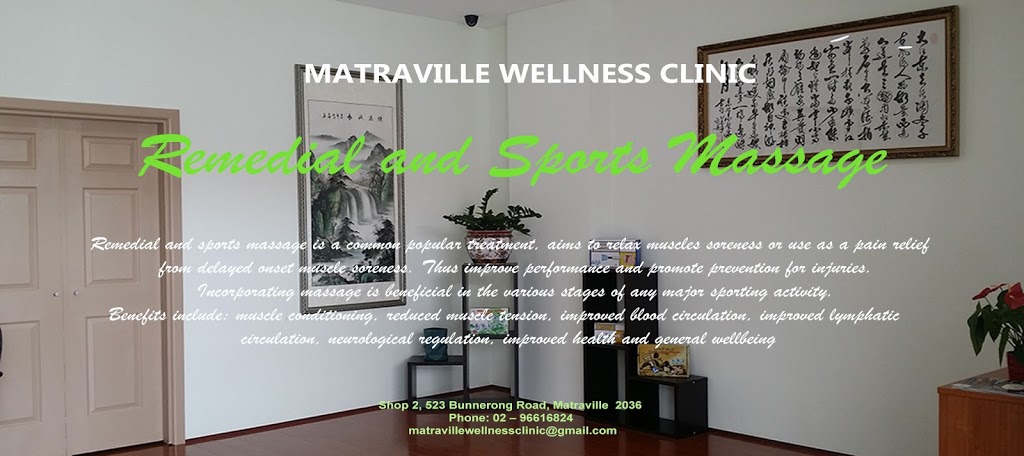 Matraville Wellness Clinic | Shop2/523 Bunnerong Rd, Matraville NSW 2036, Australia | Phone: (02) 9661 6824