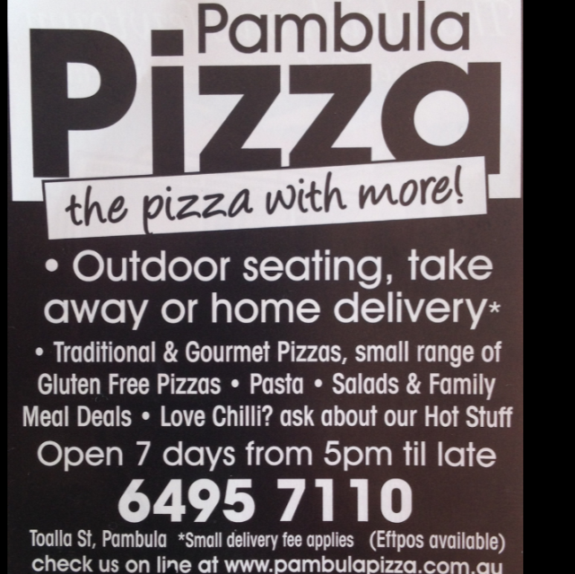 Pambula Pizza | meal takeaway | 21 Toalla Street, Pambula NSW 2549, Australia | 0264957110 OR +61 2 6495 7110