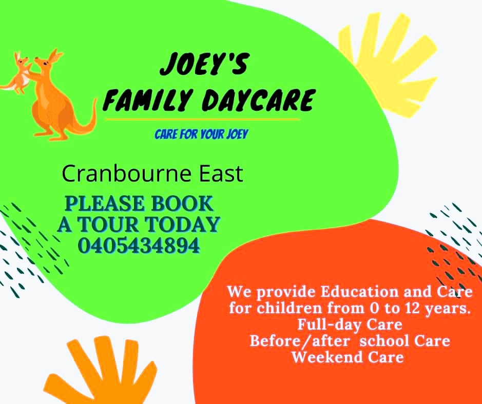 Joeys Family Daycare |  | 26 Leafy Cct, Cranbourne East VIC 3977, Australia | 0405434894 OR +61 405 434 894