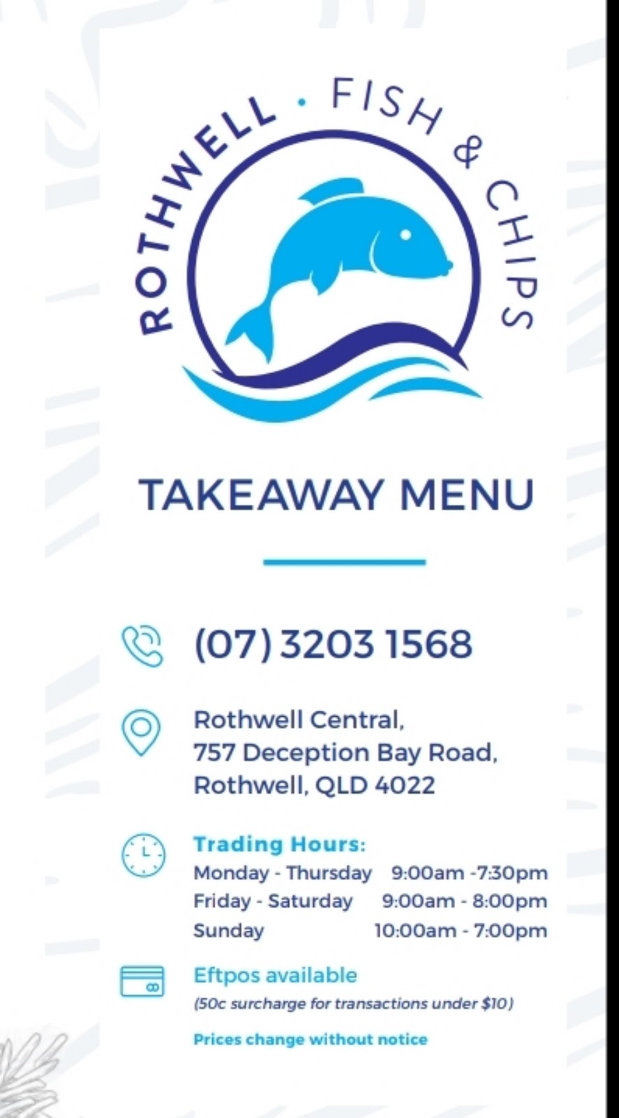 Rothwell Fish and Chips | 757 Deception Bay Rd, Rothwell QLD 4022, Australia | Phone: (07) 3203 1568
