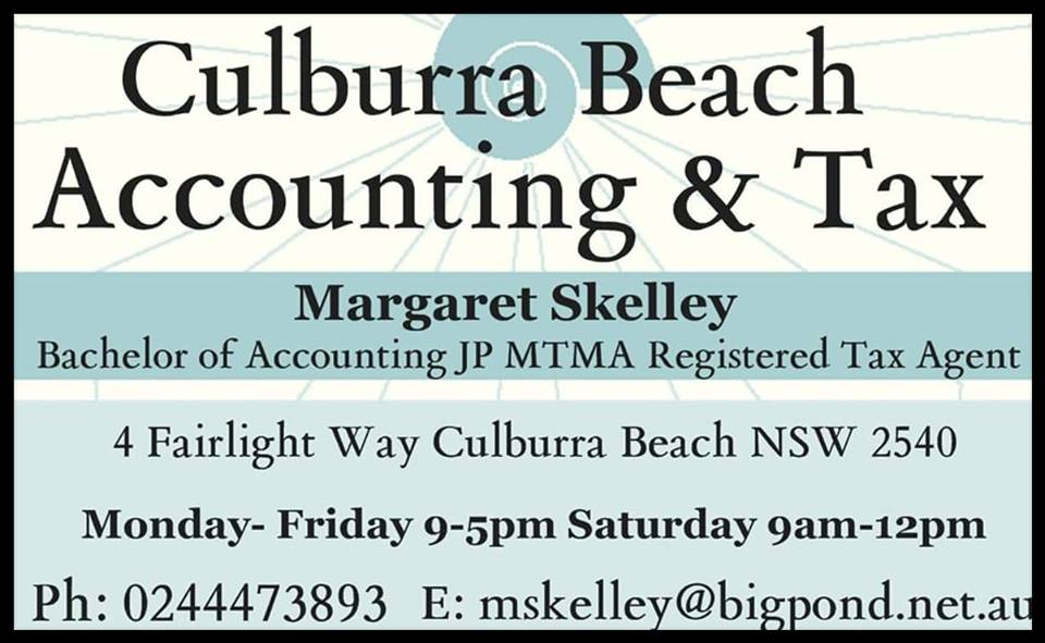 Culburra Beach Accounting and Tax | 4 Fairlight Way, Culburra Beach NSW 2540, Australia | Phone: (02) 4447 3893