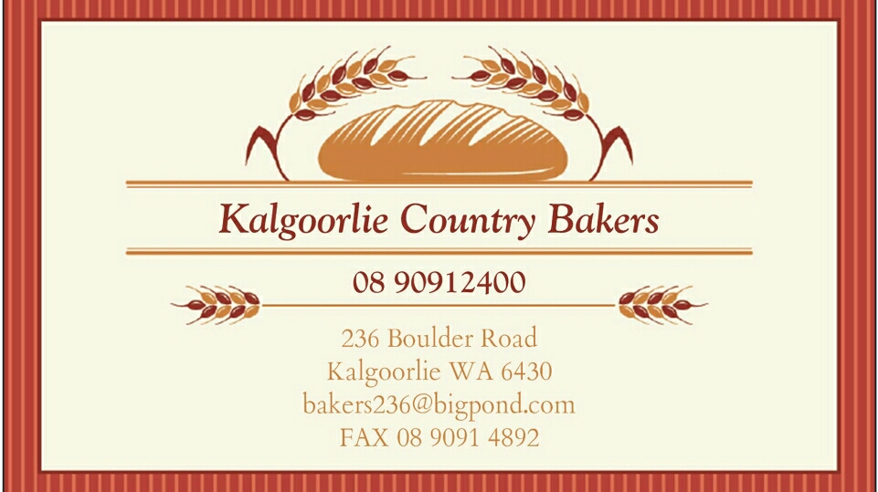 Kalgoorlie Country Bakers (formerly Pridmores) | bakery | 236 Boulder Rd, South Kalgoorlie WA 6430, Australia | 0890912400 OR +61 8 9091 2400