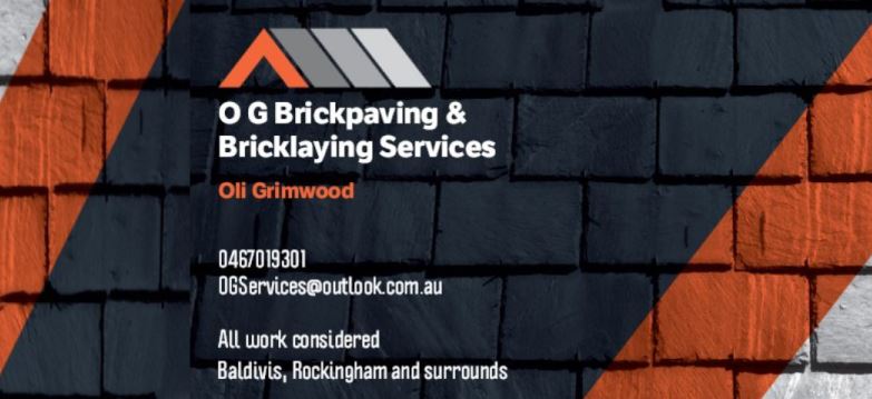 O G Brickpaving and Bricklaying Services | general contractor | 15 Mooreland Rd, Baldivis WA 6171, Australia | 0467019301 OR +61 467 019 301