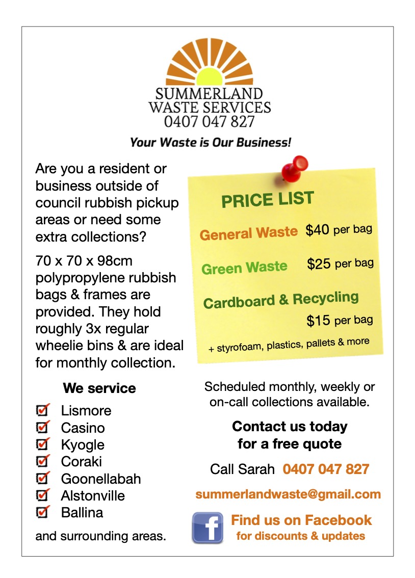 Summerland Waste Services | general contractor | 2 Muldoon Rd, Loftville NSW 2480, Australia | 0407047827 OR +61 407 047 827