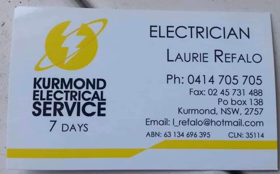 Kurmond Eelectrical | 100 Bells Line of Rd, North Richmond NSW 2754, Australia | Phone: 0414 705 705