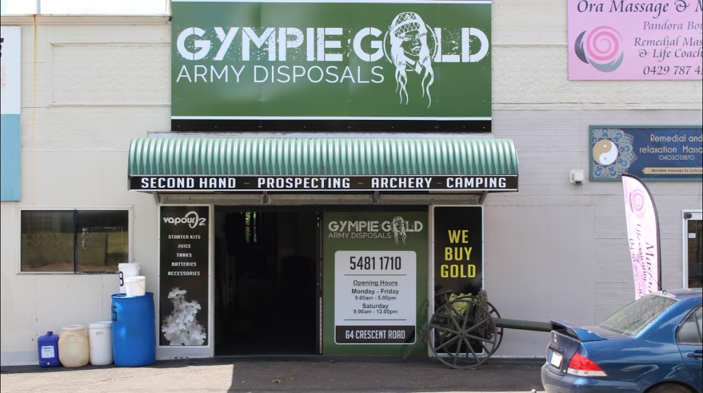 Gympie Gold Army Disposals | clothing store | 64 Crescent Rd, Gympie QLD 4570, Australia | 0754811710 OR +61 7 5481 1710