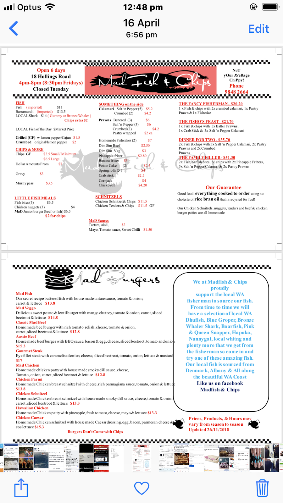 Madfish & Chips | restaurant | 18 Hollings Rd, Denmark WA 6333, Australia | 0898482664 OR +61 8 9848 2664