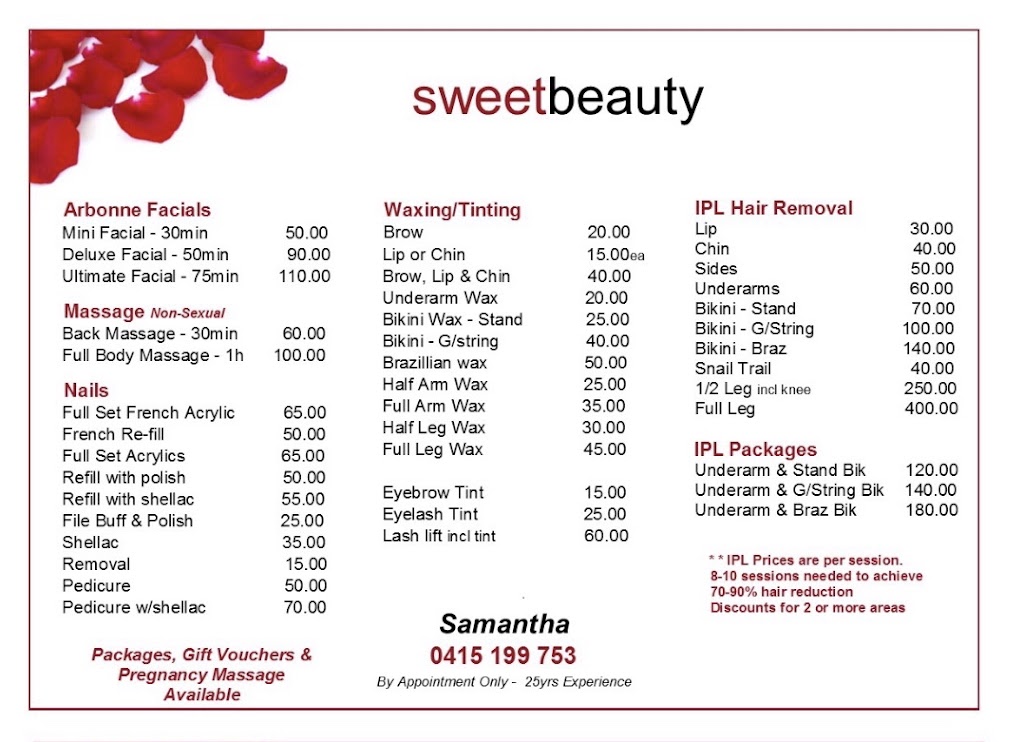 Sweetbeauty | beauty salon | 468 Hopkinson Rd, Oakford WA 6121, Australia | 0415199753 OR +61 415 199 753