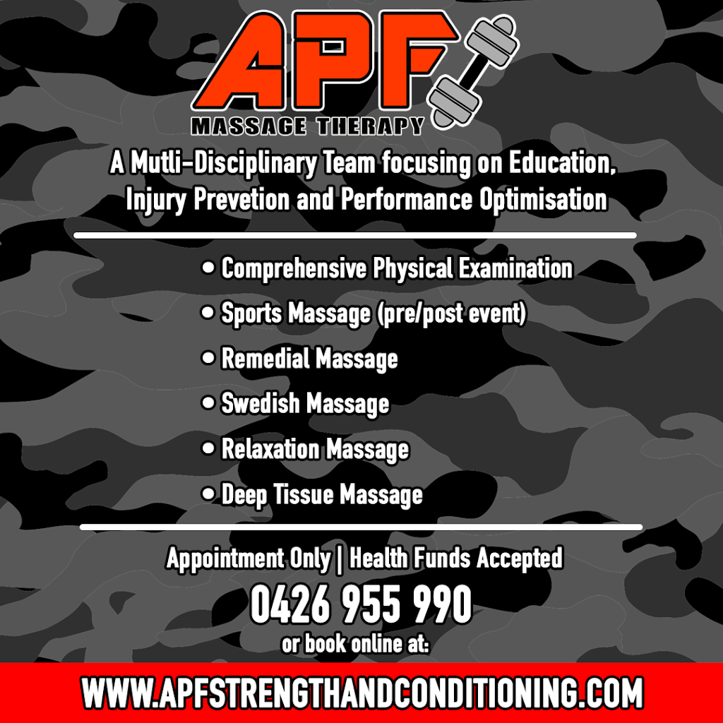 APF Massage Therapy | 2 Garner Pl, Ingleburn NSW 2565, Australia | Phone: 0426 955 990