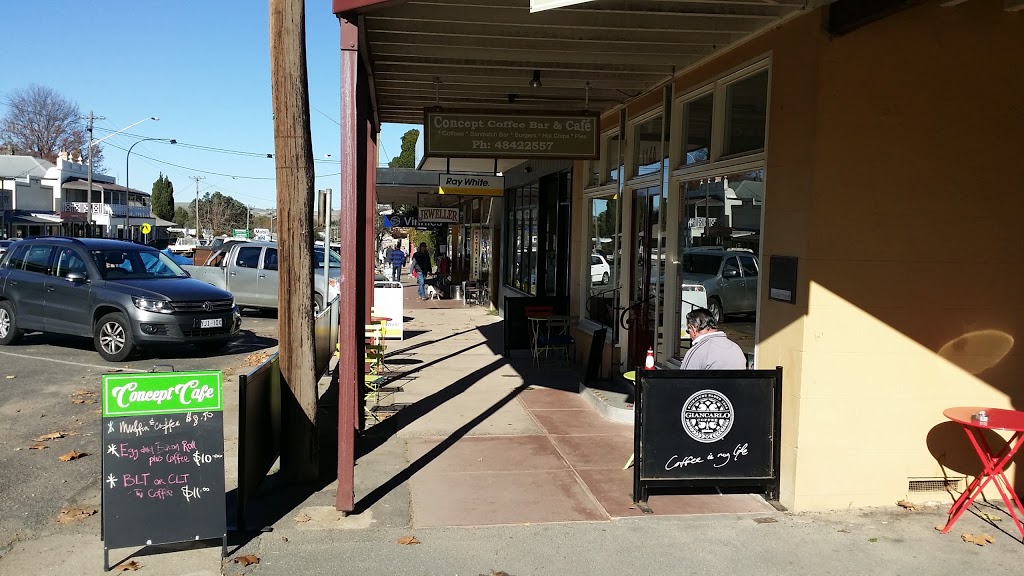 Concept Coffee Bar & Cafe | cafe | 114 Wallace St, Braidwood NSW 2622, Australia | 0248422557 OR +61 2 4842 2557