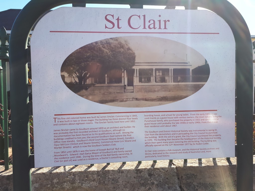 St Clair Villa Museum and Archives | museum | 318 Sloane St, Goulburn NSW 2580, Australia | 0248234448 OR +61 2 4823 4448