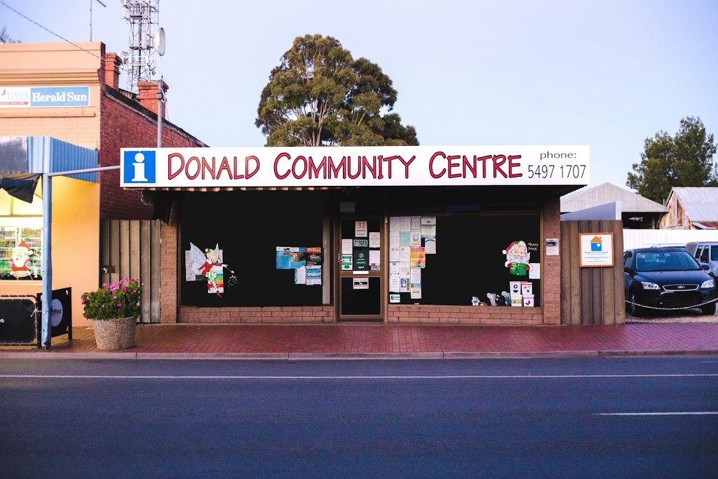 Donald Community Centre |  | 31 Woods St, Donald VIC 3480, Australia | 0354971707 OR +61 3 5497 1707