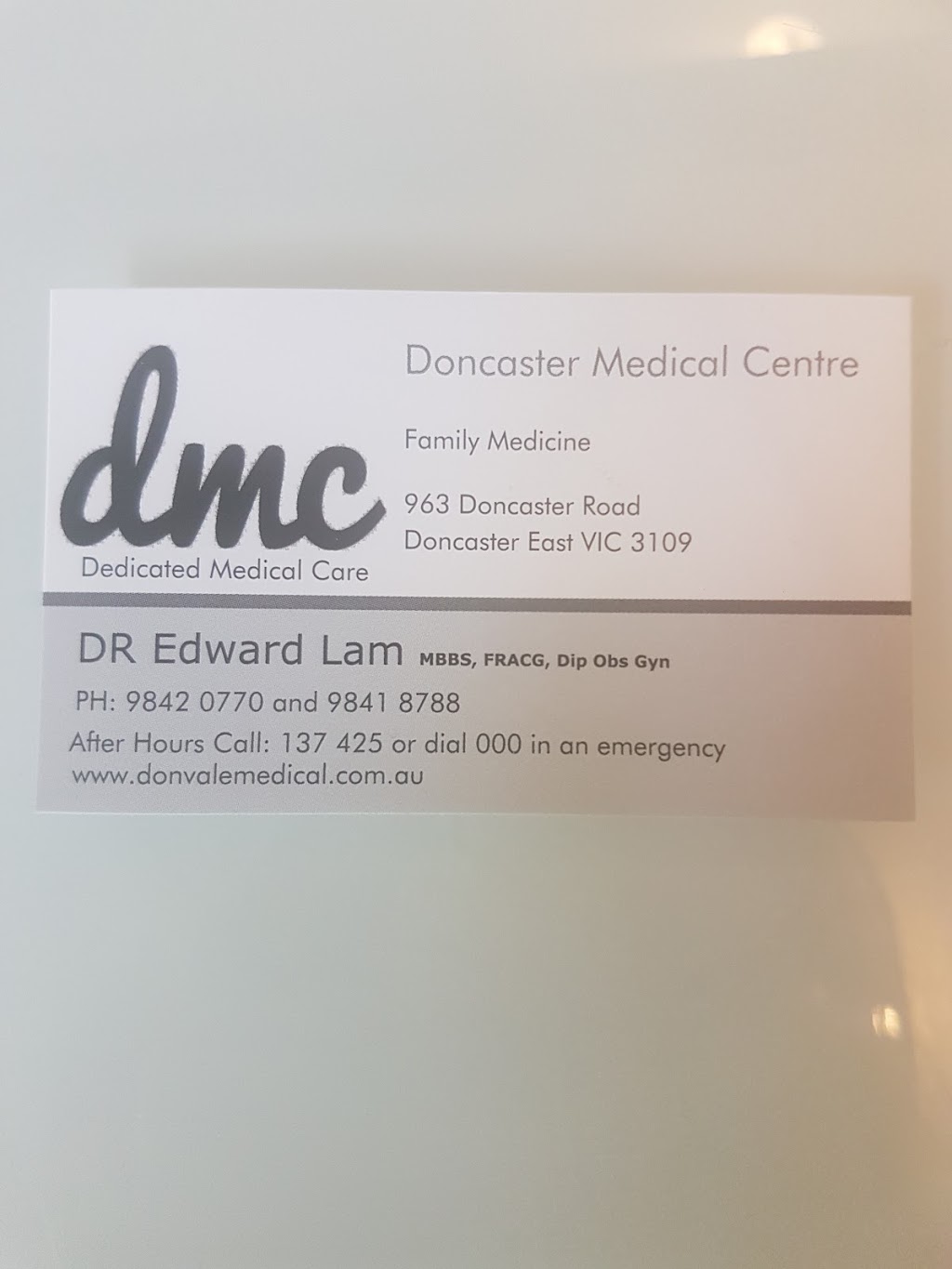 Doncaster Medical Centre | hospital | 963 Doncaster Rd, Doncaster East VIC 3109, Australia | 0398420770 OR +61 3 9842 0770