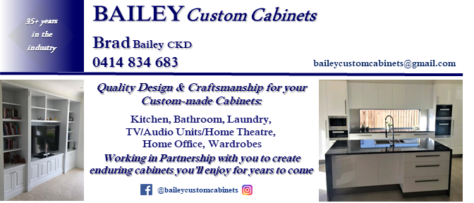 Bailey Custom Cabinets | home goods store | Cnr Noble Ave & Axford St (entrance via, Axford St, Northgate QLD 4013, Australia | 0414834683 OR +61 414 834 683