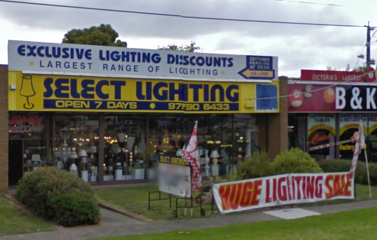 Select Lighting | home goods store | 2/396 Princes Hwy, Noble Park North VIC 3174, Australia | 0397906433 OR +61 3 9790 6433
