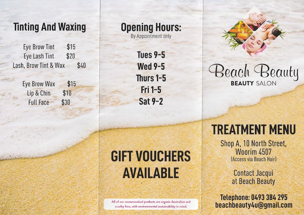 Beach Beauty | beauty salon | 10 North St, Woorim QLD 4507, Australia | 0493384295 OR +61 493 384 295
