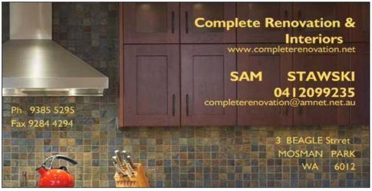 Complete Renovation & Interiors | home goods store | 3 Beagle St, Mosman Park WA 6012, Australia | 0893855295 OR +61 8 9385 5295