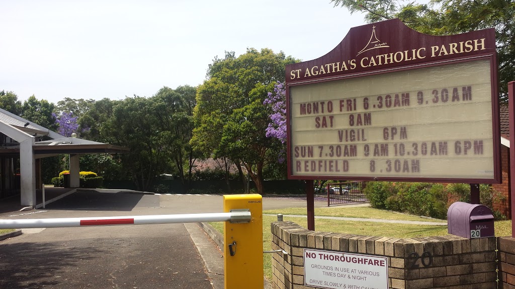 St Agathas Catholic Church | church | 20 Boundary Rd, Pennant Hills NSW 2120, Australia | 0294841427 OR +61 2 9484 1427