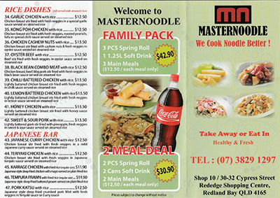 Master Noodle | Shop 10/30-32 Cypress St, Redland Bay QLD 4165, Australia | Phone: (07) 3829 1297