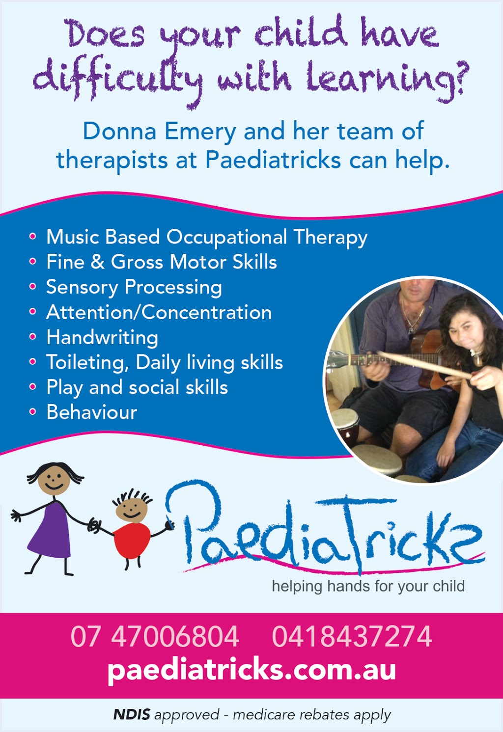 Donna Emery PaediaTricks | 4/9 Railway Ave, Railway Estate QLD 4810, Australia | Phone: 0418 437 274