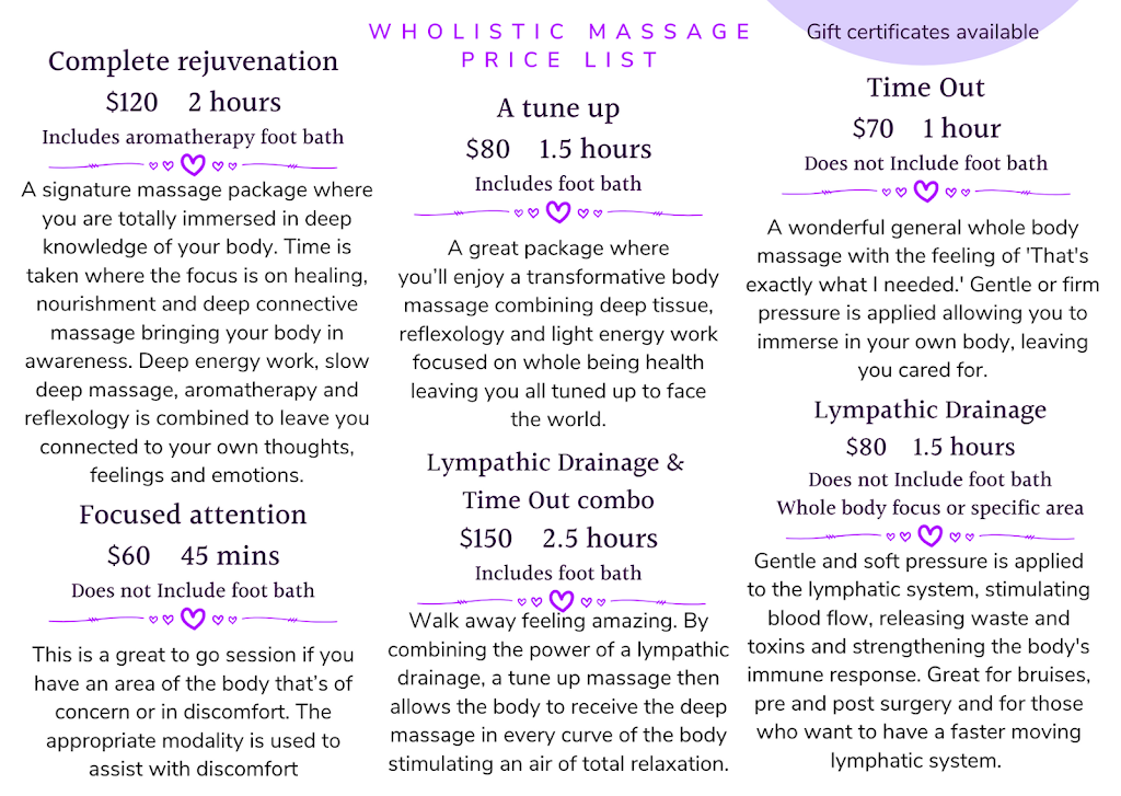 Wholistic Massage Tasmania | 4583 Channel Hwy, Middleton TAS 7163, Australia | Phone: 0418 102 455