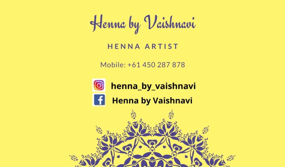 Henna Artist in Sydney (Henna by Vaishnavi) |  | 6 Rosepark Dr, Marsden Park NSW 2765, Australia | 0450287878 OR +61 450 287 878