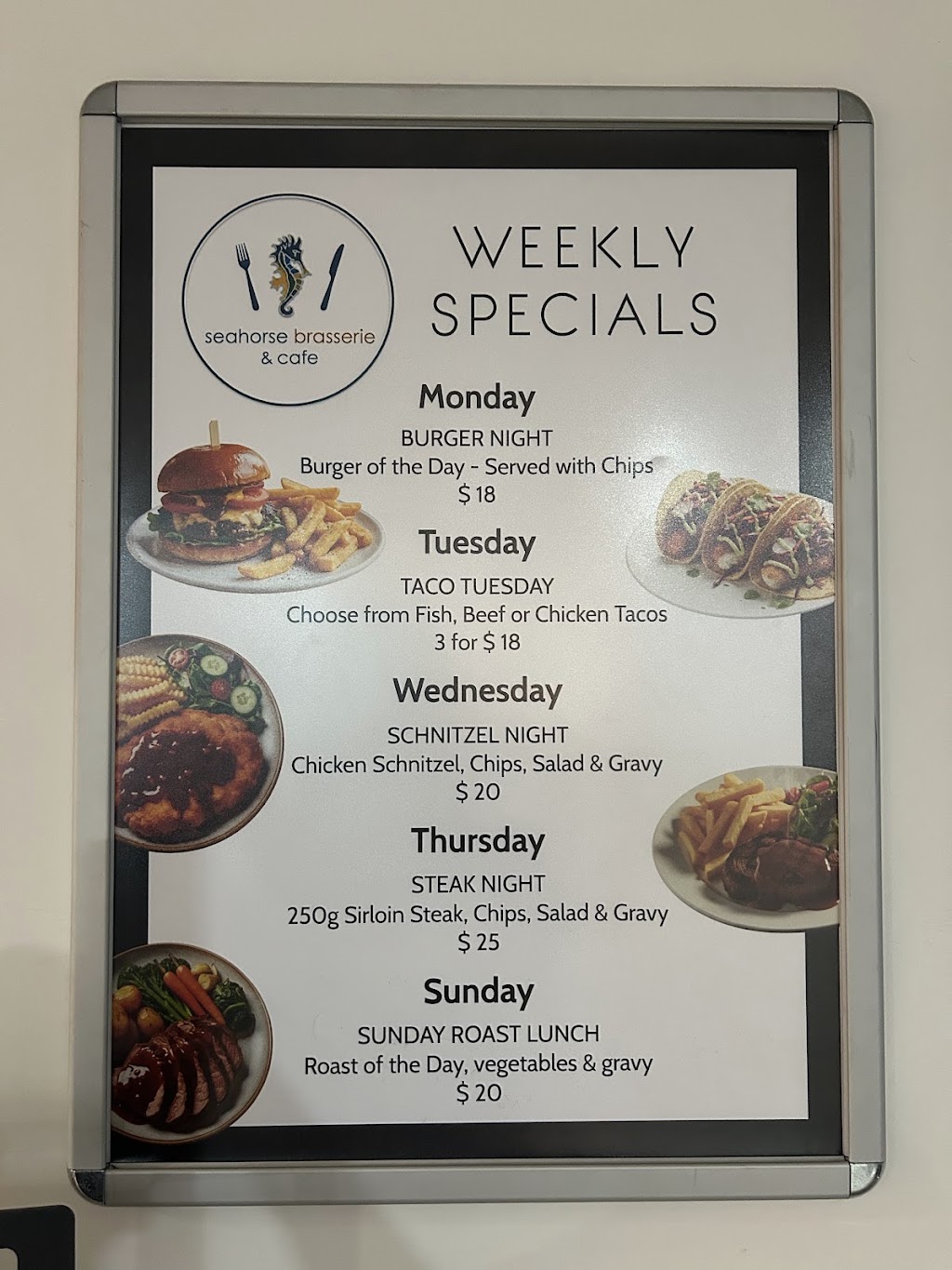 Seahorse Brasserie & cafe | 1 Ballingalla St, Narooma NSW 2546, Australia | Phone: (02) 4476 0500
