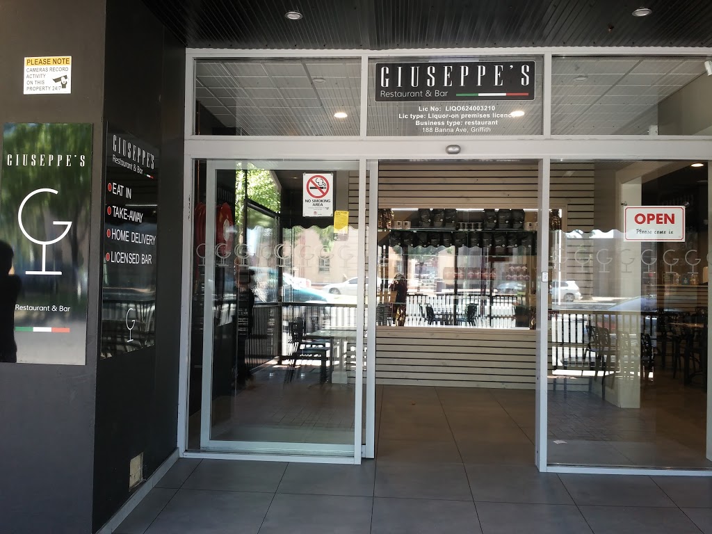 Giuseppes Restaurant & Bar | restaurant | 188 Banna Ave, Griffith NSW 2680, Australia | 0269627777 OR +61 2 6962 7777