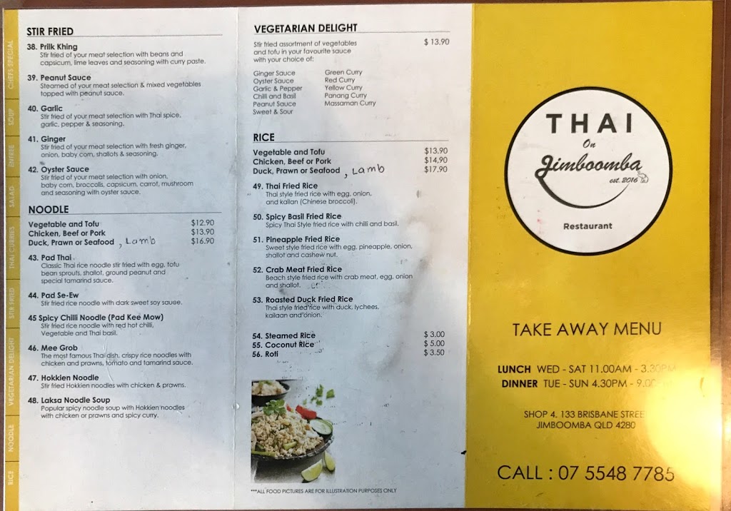 THAI On Jimboomba | 4/133 Brisbane St, Jimboomba QLD 4280, Australia | Phone: (07) 5548 7785