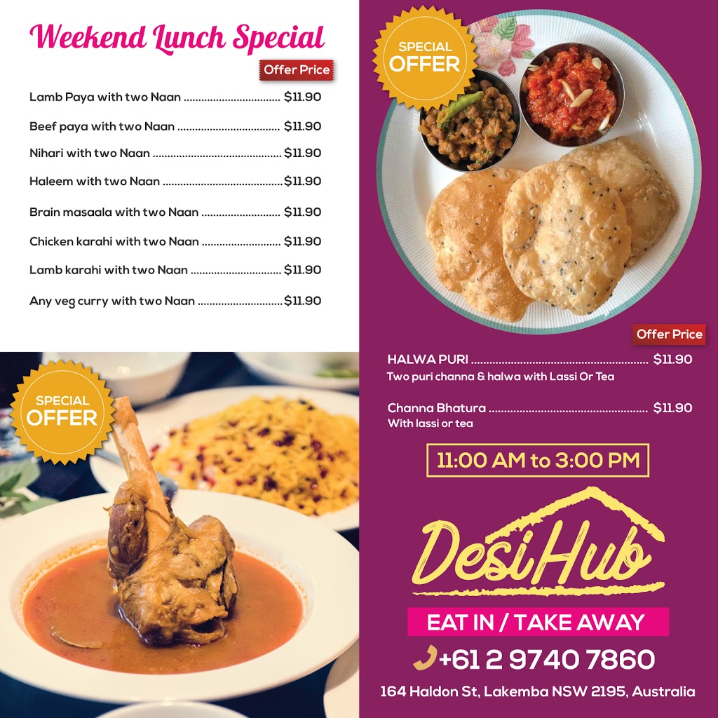Desi Hub | restaurant | 164 Haldon St, Lakemba NSW 2195, Australia | 0297407860 OR +61 2 9740 7860