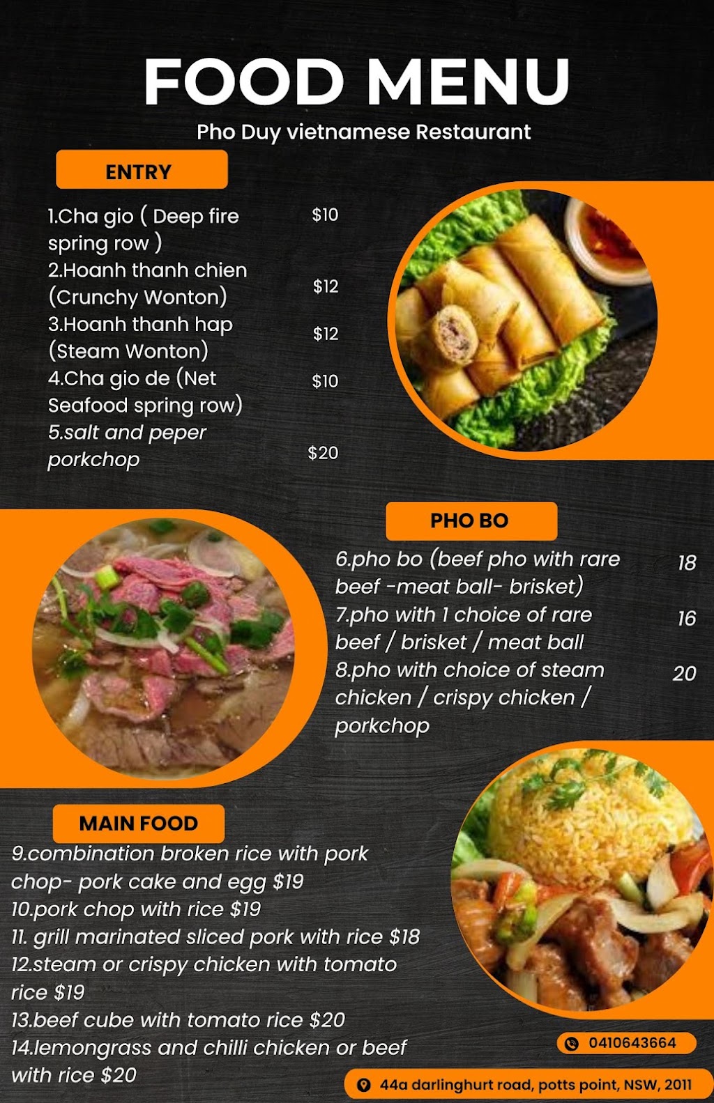 Pho duy au pty ltd | 44a Darlinghurst Rd, Potts Point NSW 2011, Australia | Phone: 0410 643 664