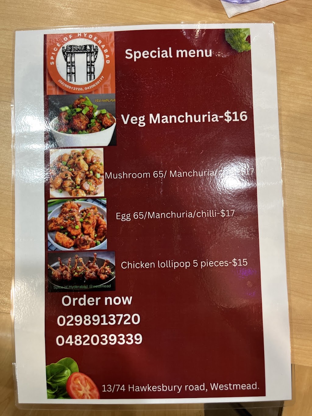 Spice of Hyderabad | Shop 13/74 Hawkesbury Rd, Westmead NSW 2145, Australia | Phone: 0482 039 339