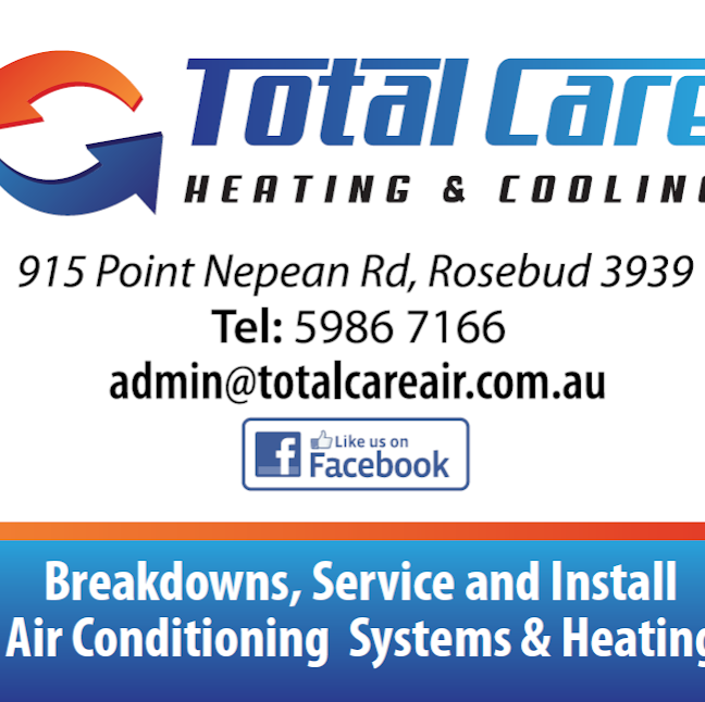 Total Care Heating and Cooling | store | 1/14 Suffolk St, Rosebud VIC 3940, Australia | 0359867166 OR +61 3 5986 7166
