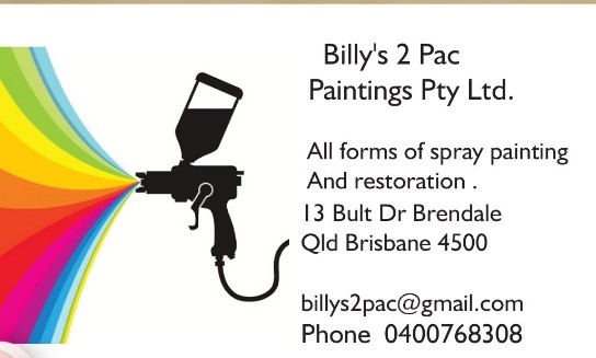 Billys 2Pac Paintings PTY LTD . |  | 13 Bult Dr, Brendale QLD 4500, Australia | 0400768308 OR +61 400 768 308