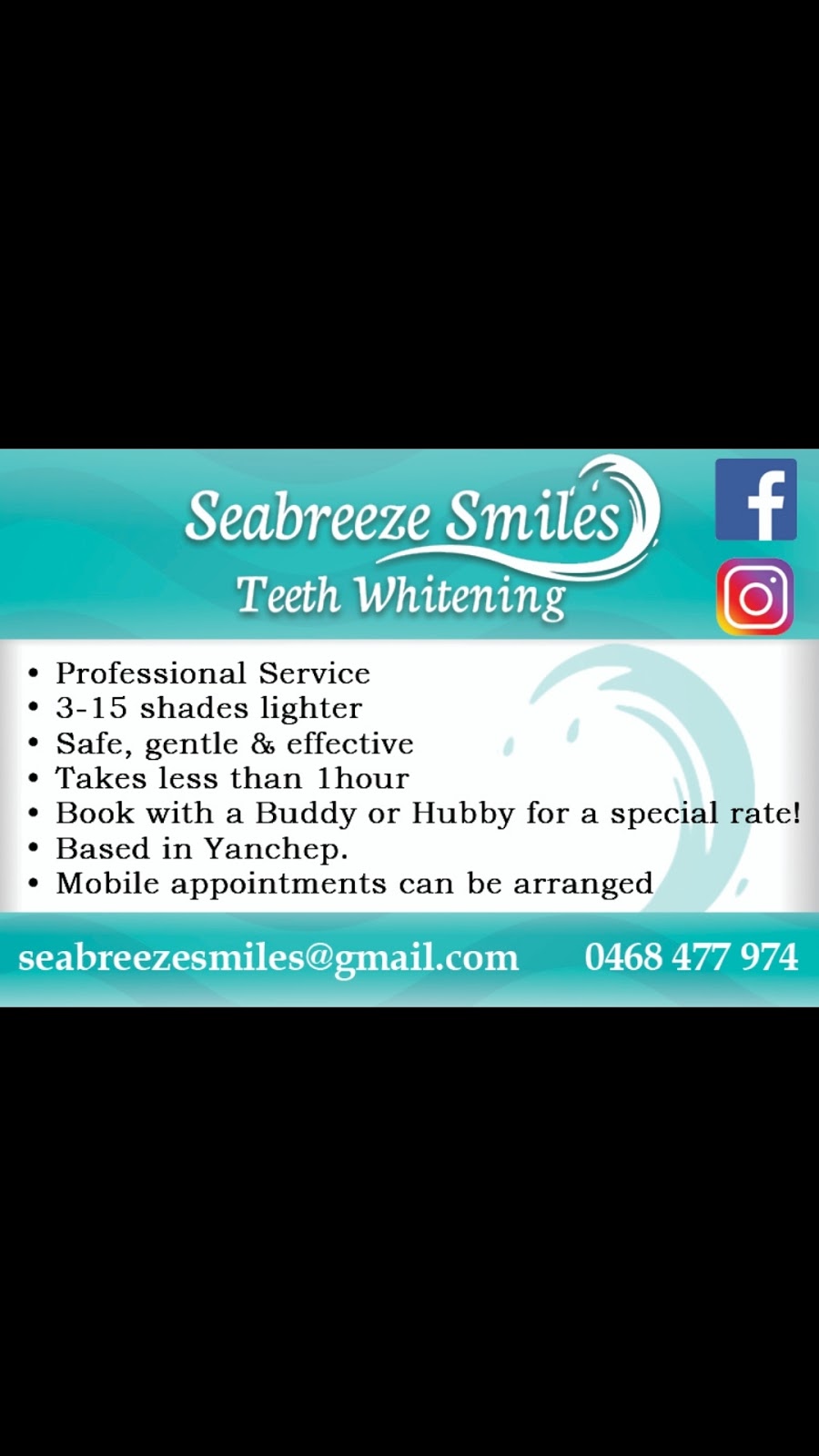 Seabreeze Smiles Teeth Whitening | health | 11 Seabreeze Dr, Yanchep WA 6035, Australia | 0468477974 OR +61 468 477 974