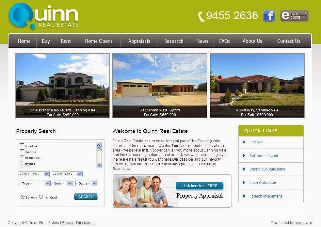 Quinn Real Estate | real estate agency | 8/98 Waratah Blvd, Canning Vale WA 6155, Australia | 0894552636 OR +61 8 9455 2636