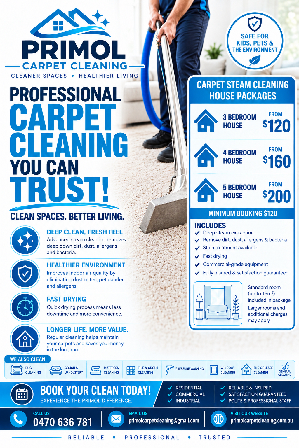 Primol Carpet Cleaning | 5 Mervyn Dr, Mernda VIC 3754, Australia | Phone: 0470 636 781