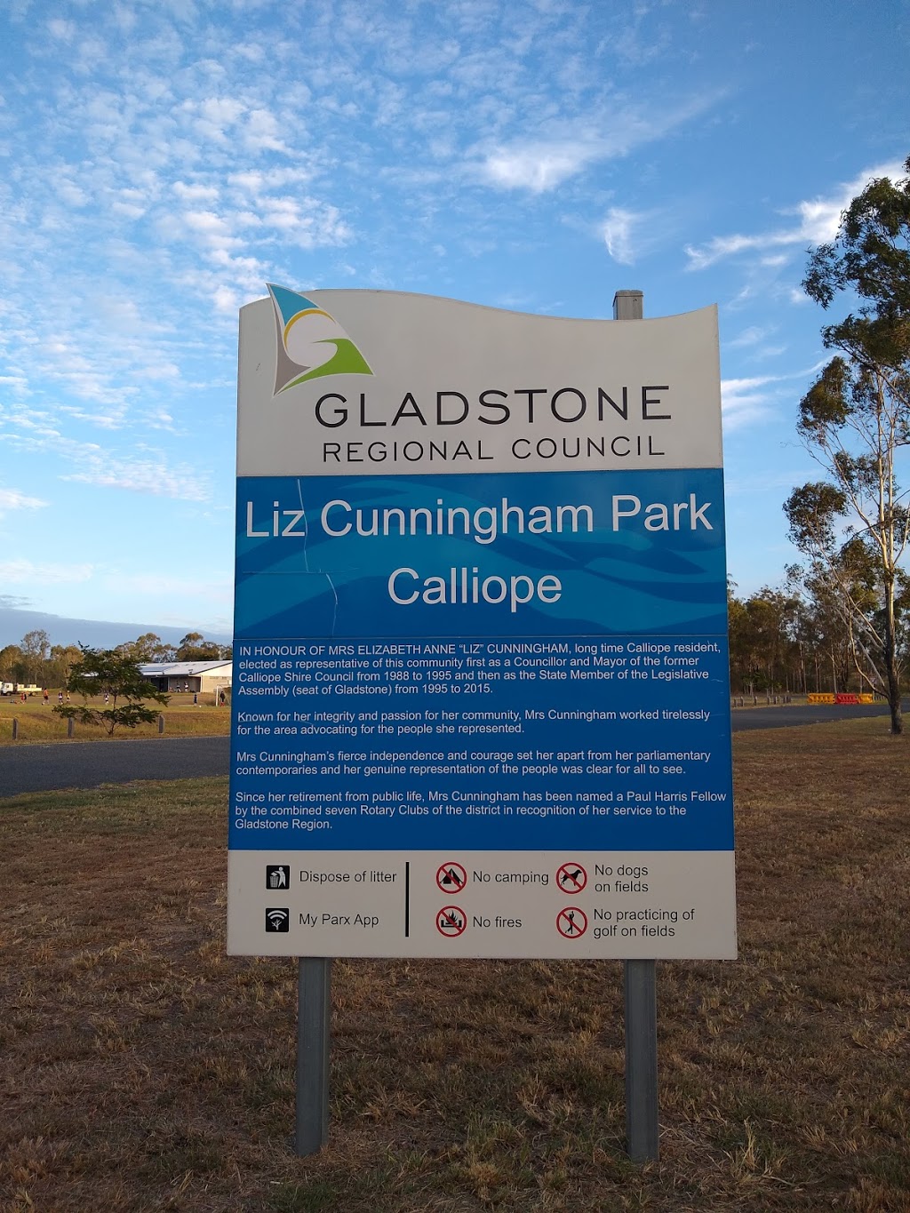 Liz Cunningham Park | park | 9/45 Racecourse Rd, Calliope QLD 4680, Australia