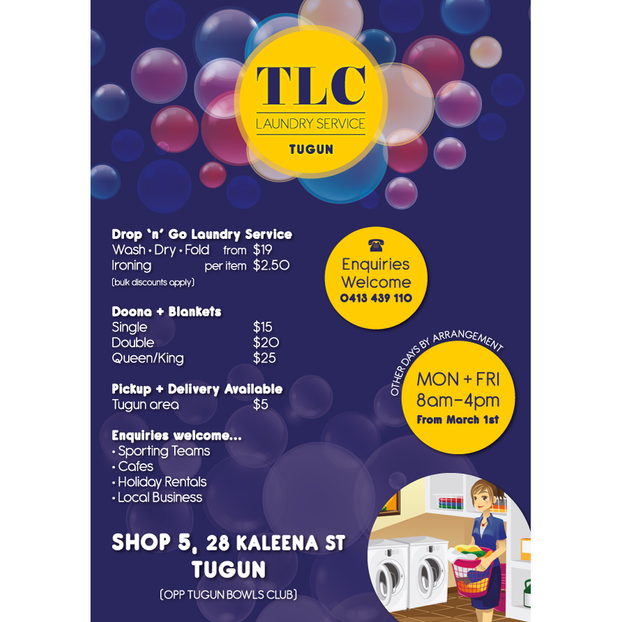 TLC Laundry Service Tugun | laundry | 28 Kaleena St, Tugun QLD 4224, Australia | 0413439110 OR +61 413 439 110