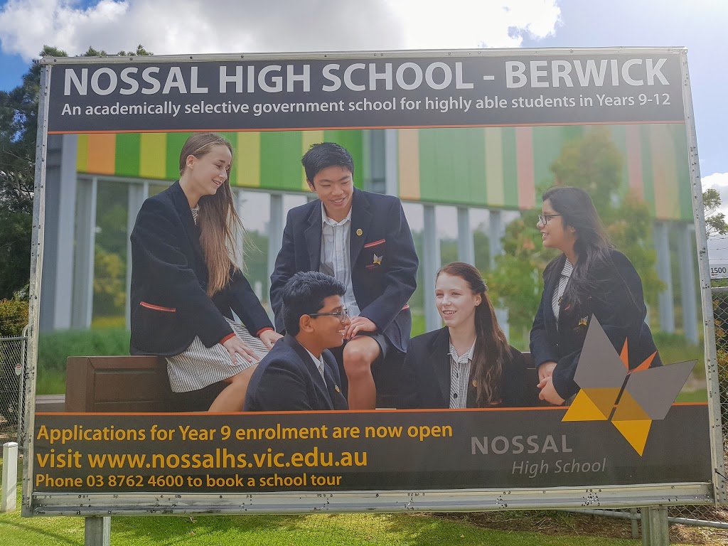 Nossal High School | school | Sir Gustav Nossal Boulevarde, 100 Clyde Road, Berwick VIC 3806, Australia | 0387624600 OR +61 3 8762 4600