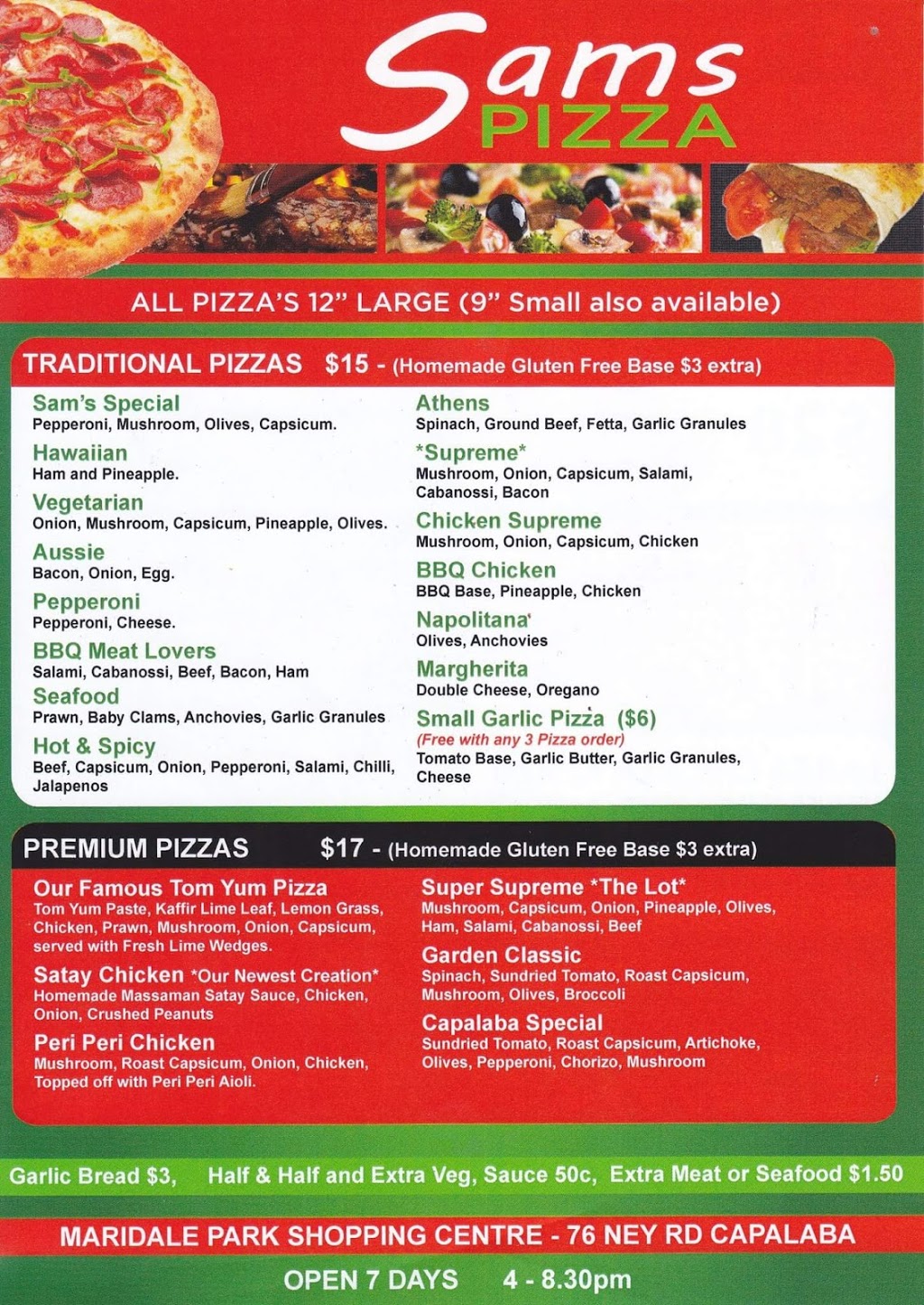 Sams Pizza Capalaba | meal takeaway | 76 Ney Rd, Capalaba QLD 4157, Australia | 0732455880 OR +61 7 3245 5880