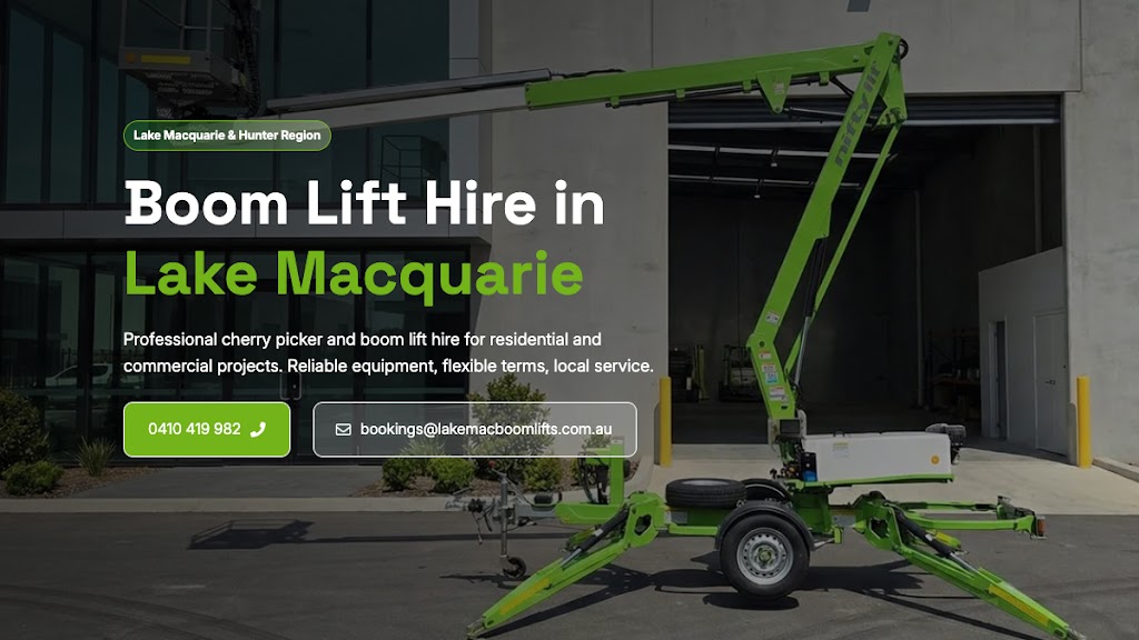 Lake Macquarie Boom Lifts | 91 Matthews Valley Rd, Cooranbong NSW 2265, Australia | Phone: 0410 419 982