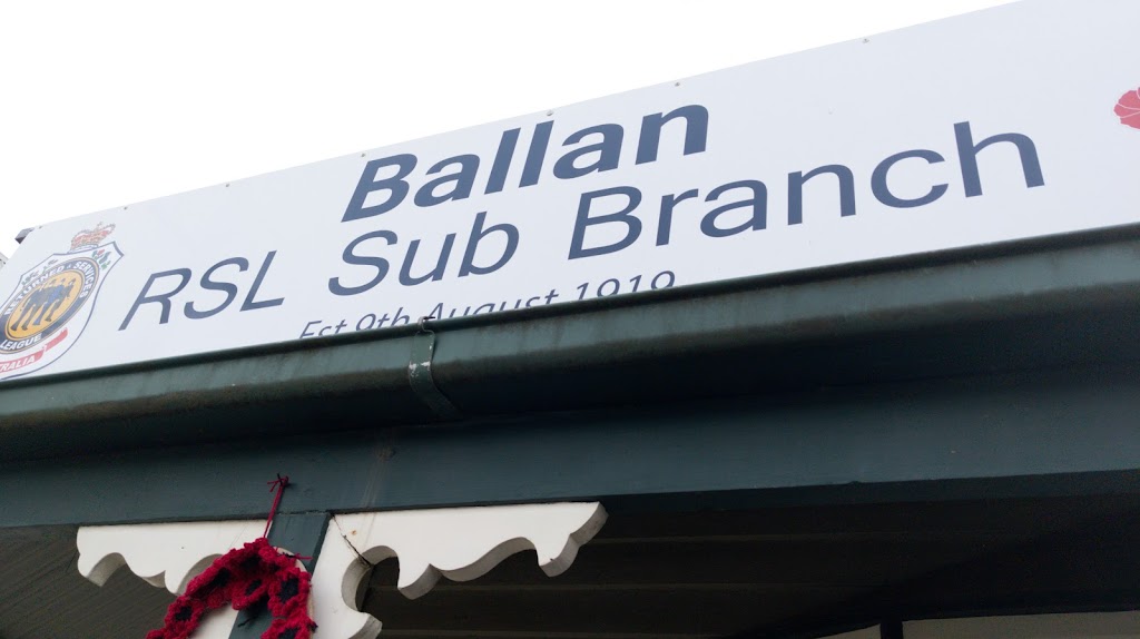 Ballan RSL Sub-branch |  | 146 Inglis St, Ballan VIC 3342, Australia | 0407870013 OR +61 407 870 013