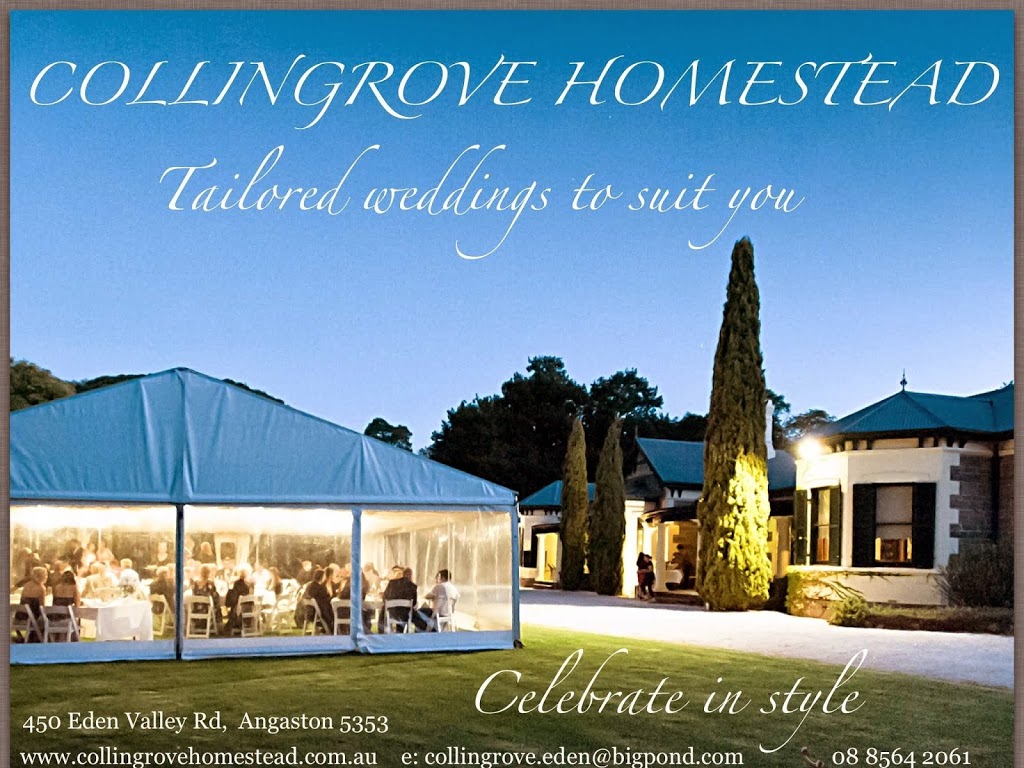 Collingrove Homestead | lodging | 450 Eden Valley Rd, Angaston SA 5353, Australia | 0885642061 OR +61 8 8564 2061