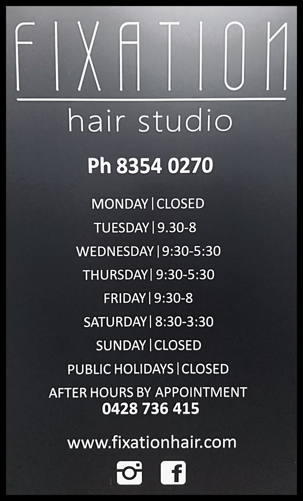 Fixation Hair Studio | 1/158 Henley Beach Rd, Torrensville SA 5031, Australia | Phone: (08) 8354 0270