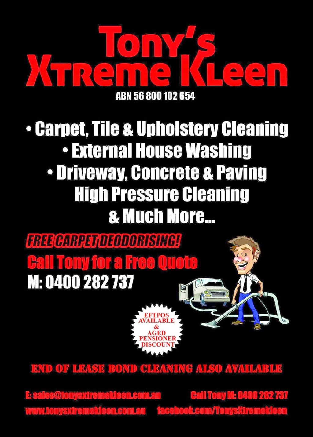 Tonys Xtreme Kleen | 615 Gwydir Hwy, Glen Innes NSW 2370, Australia | Phone: 0400 282 737