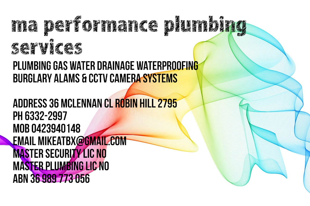 Ma performance plumbing services | plumber | 36 McLennan Cl, Robin Hill NSW 2795, Australia | 0423940148 OR +61 423 940 148